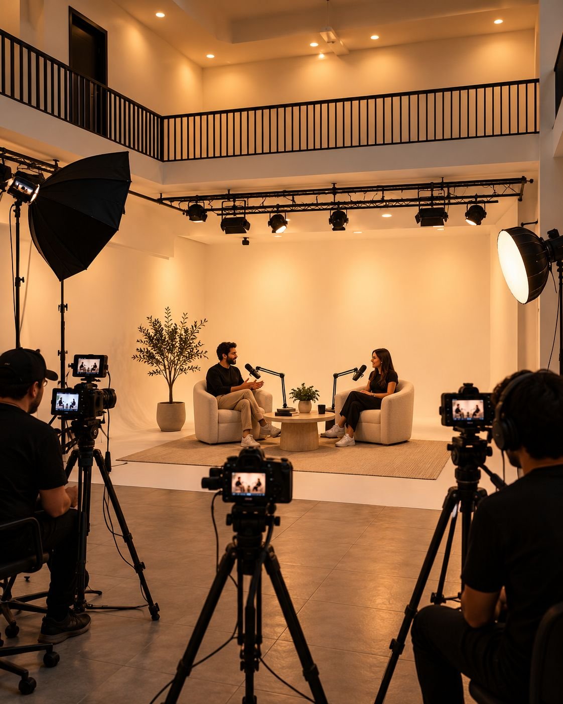 Three-camera podcast
